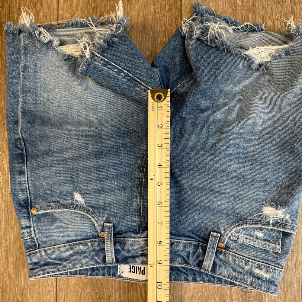 PAIGE Distressed Blue Jean Shorts - Picture 8 of 8